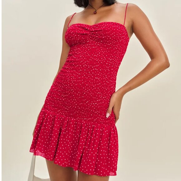 Reformation Janessa Dress Red - Size 4 - Picture 1 of 1